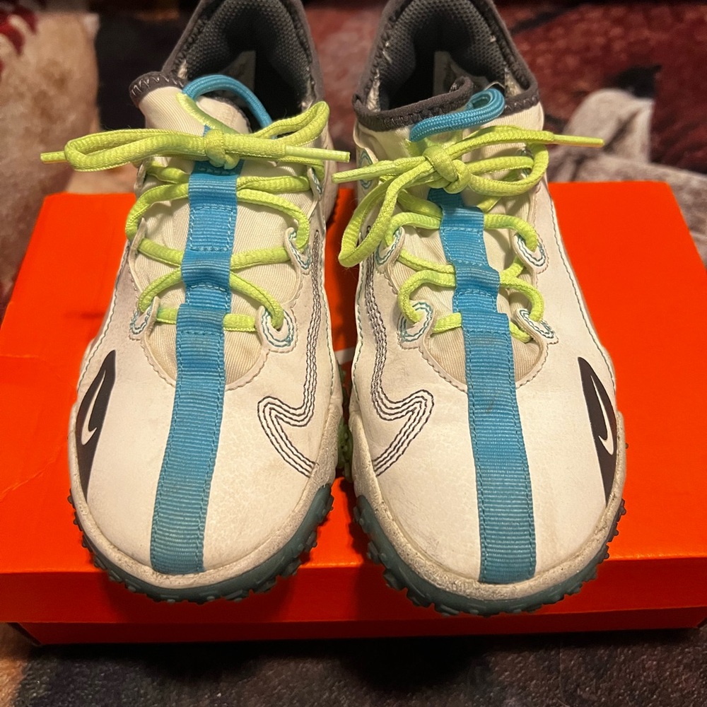 Kids Athletic Shoes with Blue and Green Accents